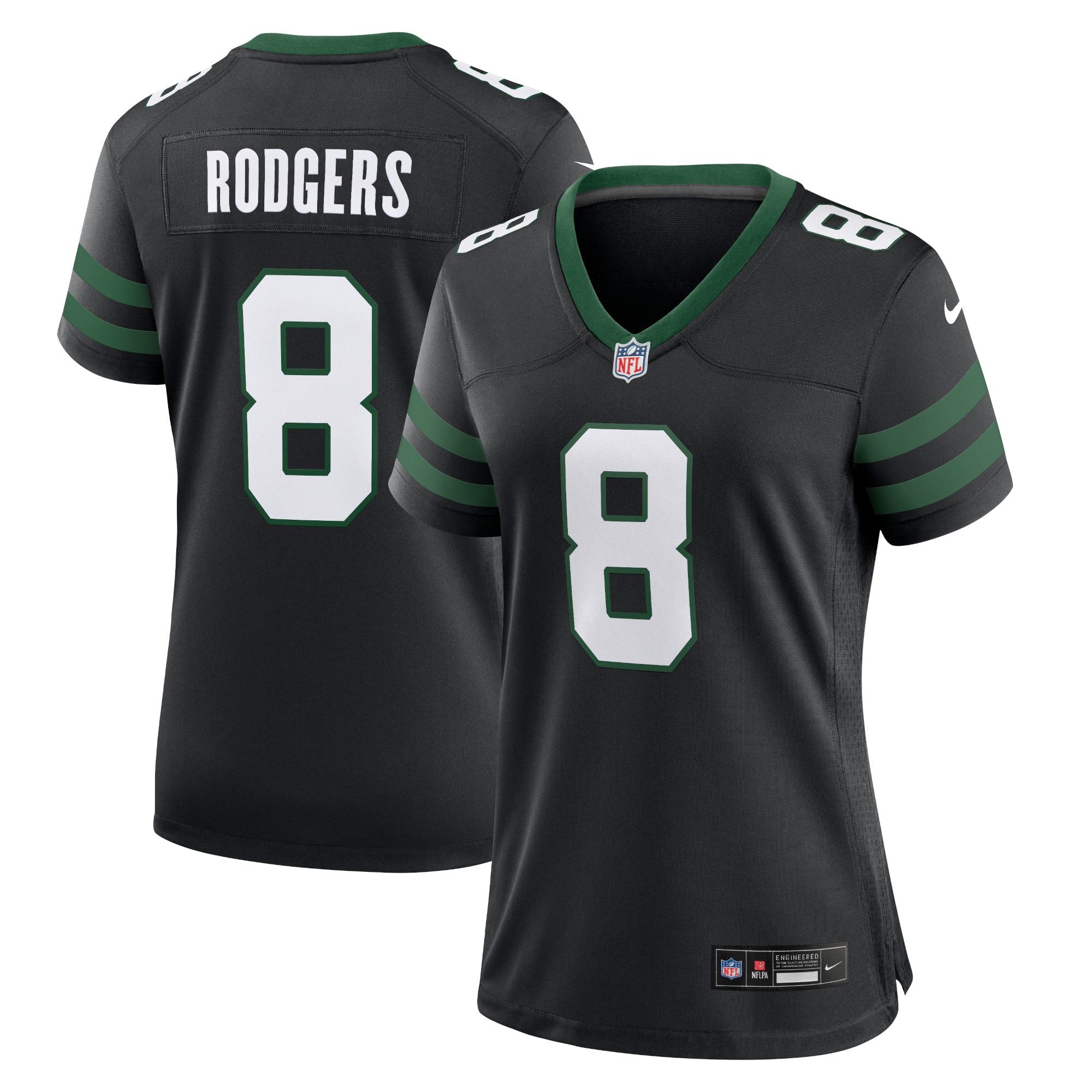 Women's New York Jets Aaron Rodgers Legacy Black Alternate Game Jersey JS9609 nicesnker