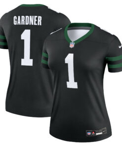 Women's New York Jets Ahmad Sauce Gardner Legacy Black Alternate Legend Player Performance Top JS8249 nicesnker