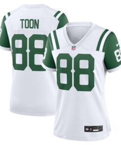 Women's New York Jets Al Toon White Classic Alternate Retired Player Game Jersey JS8526 nicesnker