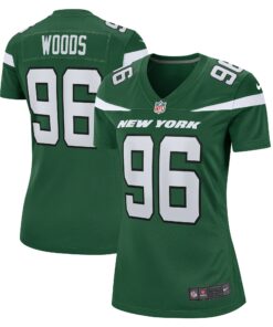 Women's New York Jets Al Woods Gotham Green Game Jersey JS8571 nicesnker