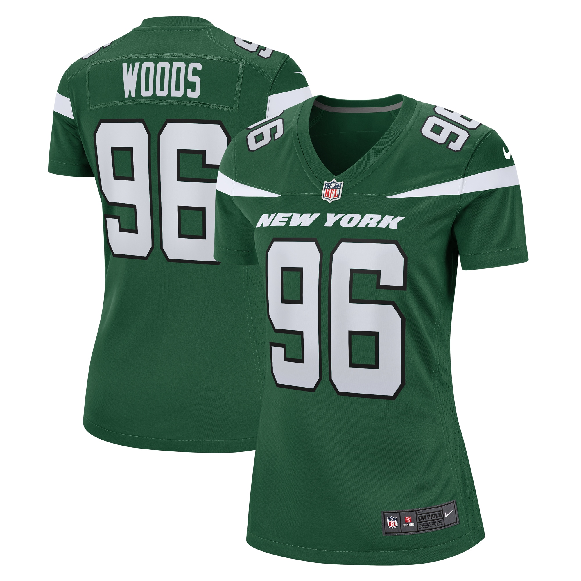 Women's New York Jets Al Woods Gotham Green Game Jersey JS8571 nicesnker