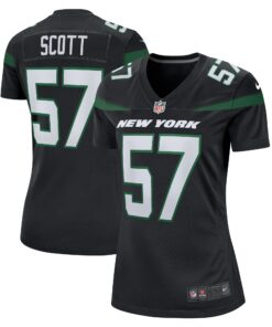 Women's New York Jets Bart Scott Black Retired Player Jersey JS8701 nicesnker