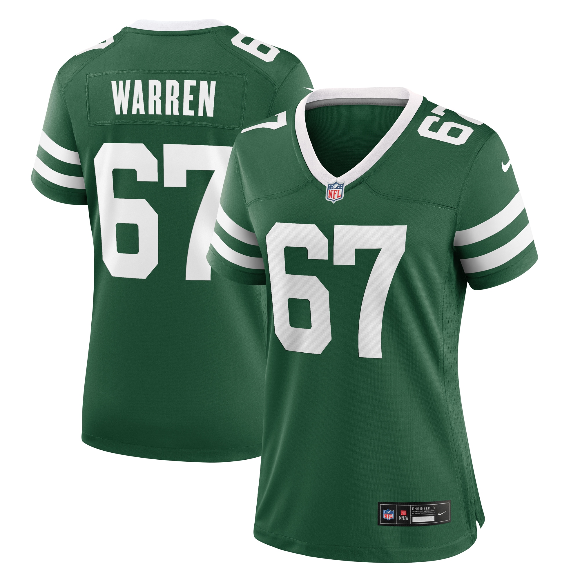 Women's New York Jets Carter Warren Legacy Green Team Game Jersey JS2591 nicesnker