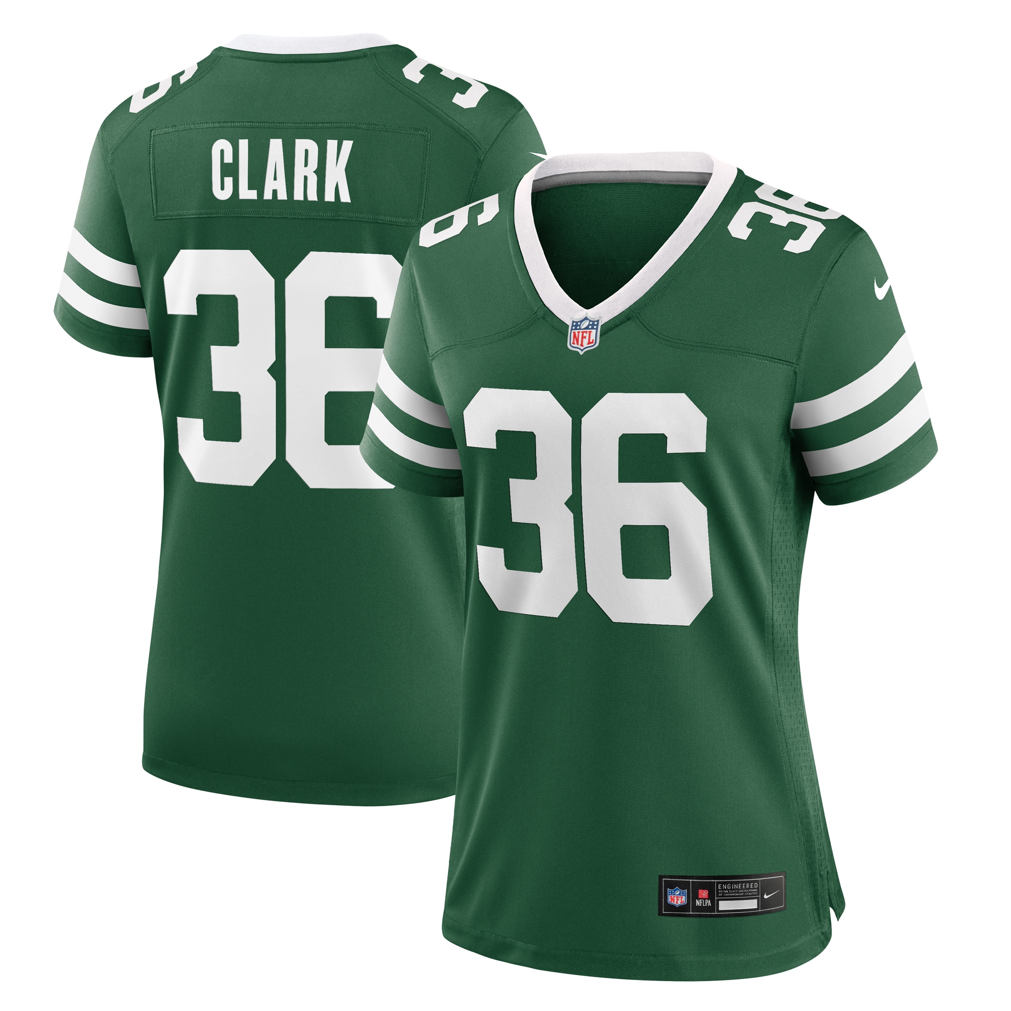 Women's New York Jets Chuck Clark Legacy Green Team Game Jersey JS2665 nicesnker