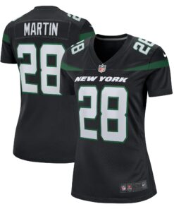 Women's New York Jets Curtis Martin Black Retired Player Jersey JS6558 nicesnker