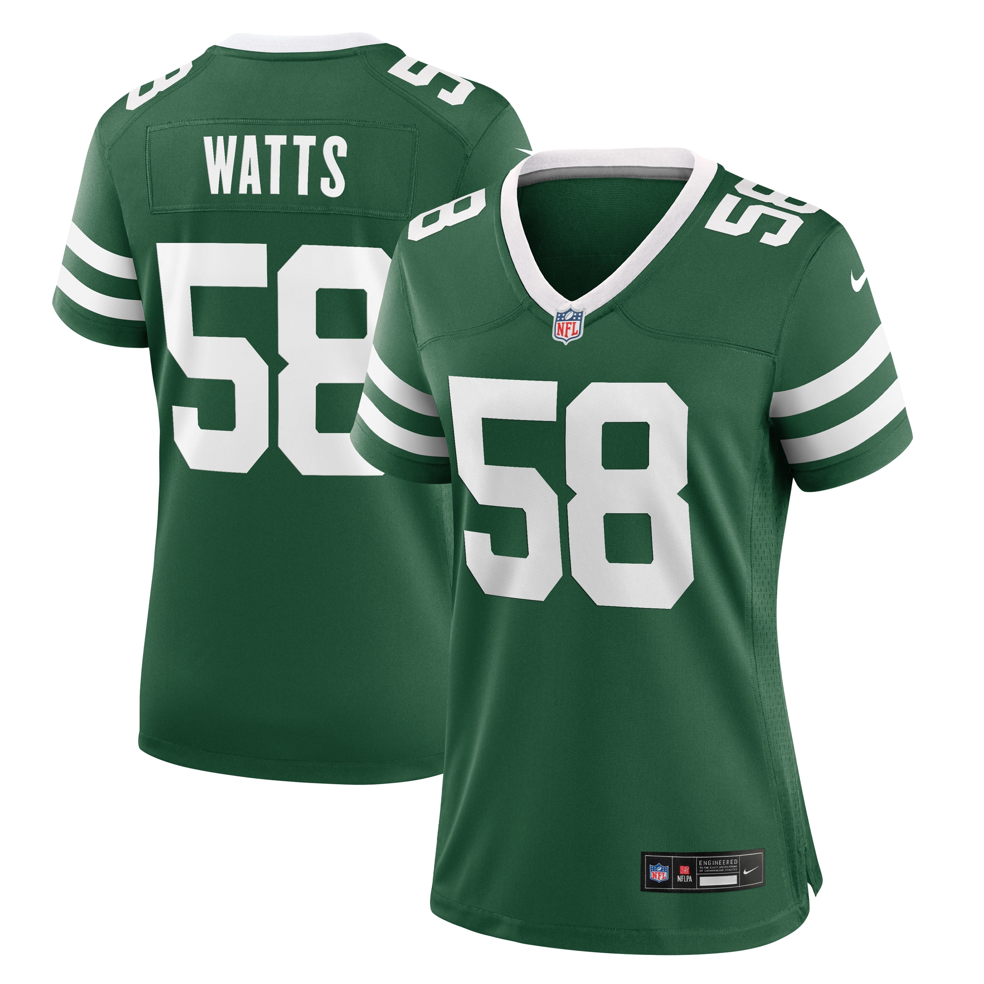Women's New York Jets Eric Watts Legacy Green Team Game Jersey JS7341 nicesnker