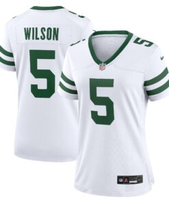 Women's New York Jets Garrett Wilson Legacy White Game Jersey JS2530 nicesnker