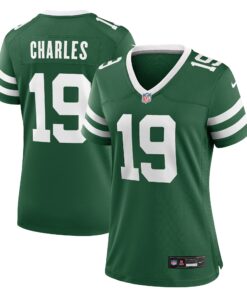 Women's New York Jets Irvin Charles Legacy Green Team Game Jersey JS9654 nicesnker