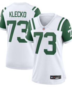 Women's New York Jets Joe Klecko White Classic Alternate Retired Player Game Jersey JS6331 nicesnker