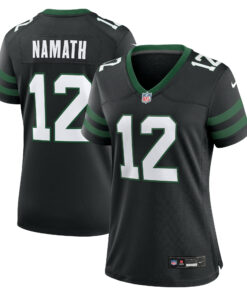 Women's New York Jets Joe Namath Legacy Black Retired Player Alternate Game Jersey JS2442 nicesnker
