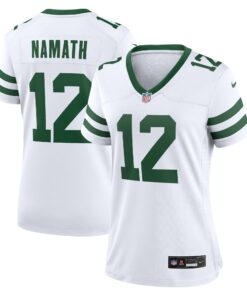 Women's New York Jets Joe Namath White Legacy Retired Player Game Jersey JS1947 nicesnker