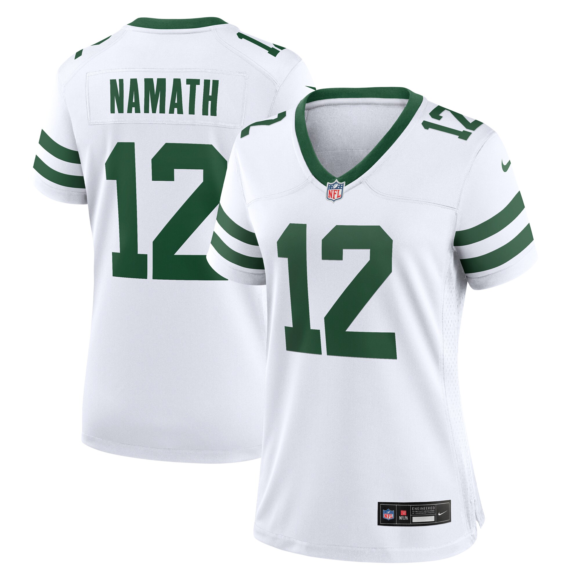 Women's New York Jets Joe Namath White Legacy Retired Player Game Jersey JS1947 nicesnker
