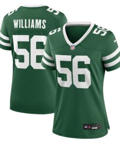 Women's New York Jets Legacy Quincy Williams Green Game Player Jersey JS2199 nicesnker