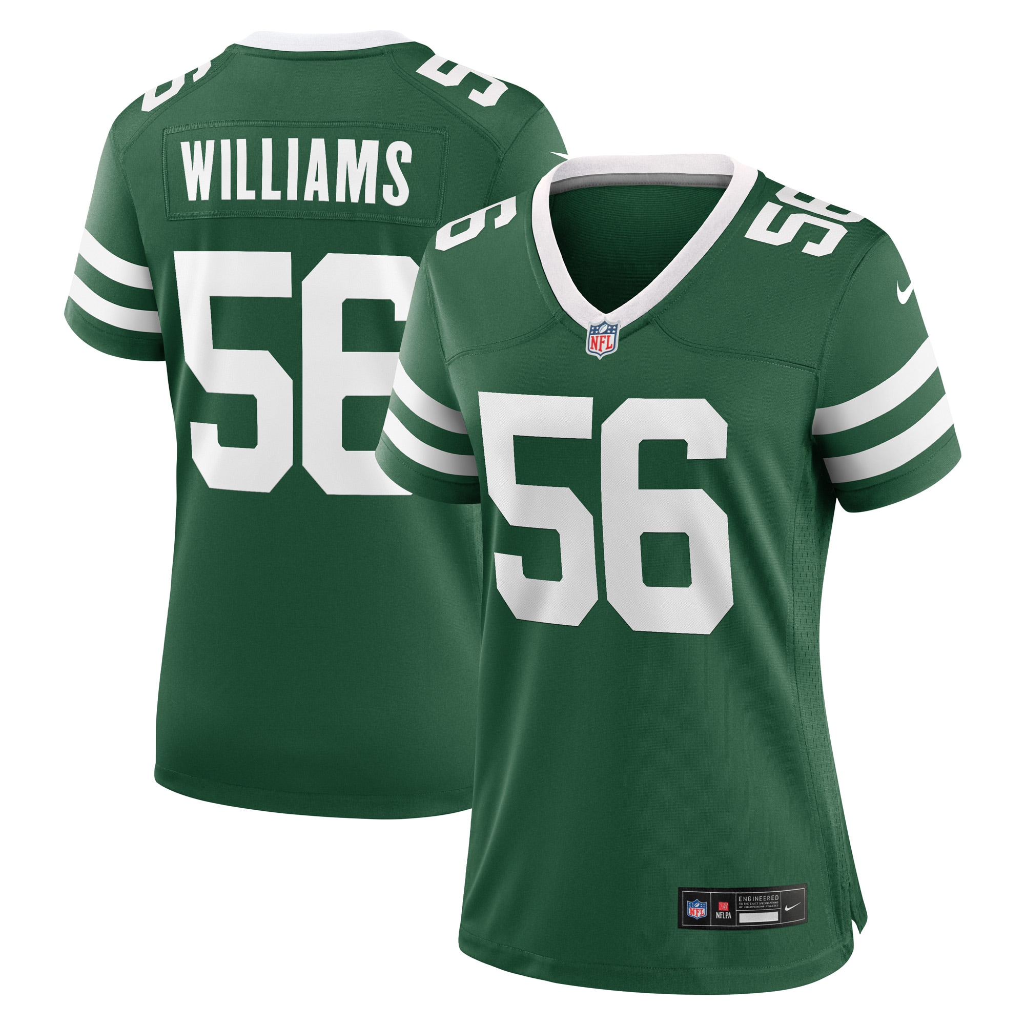 Women's New York Jets Legacy Quincy Williams Green Game Player Jersey JS2199 nicesnker