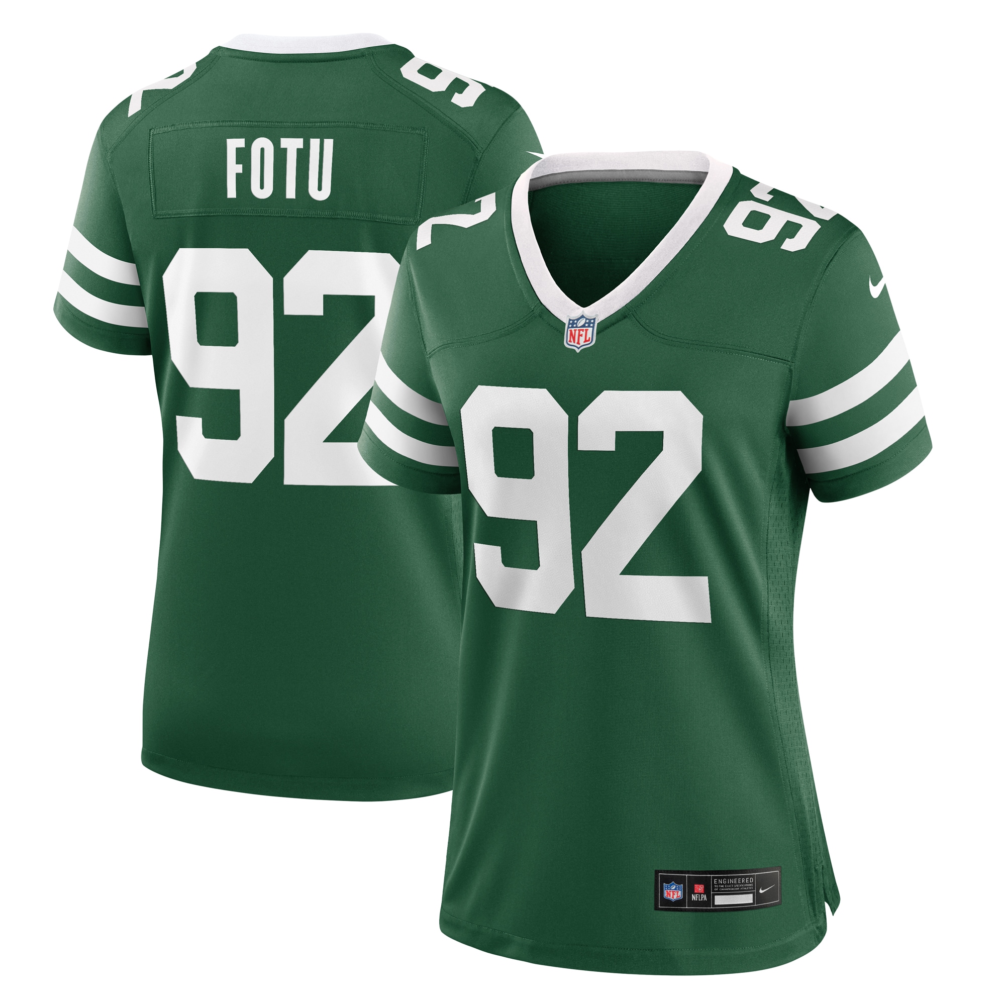 Women's New York Jets Leki Fotu Legacy Green Team Game Jersey JS5356 nicesnker