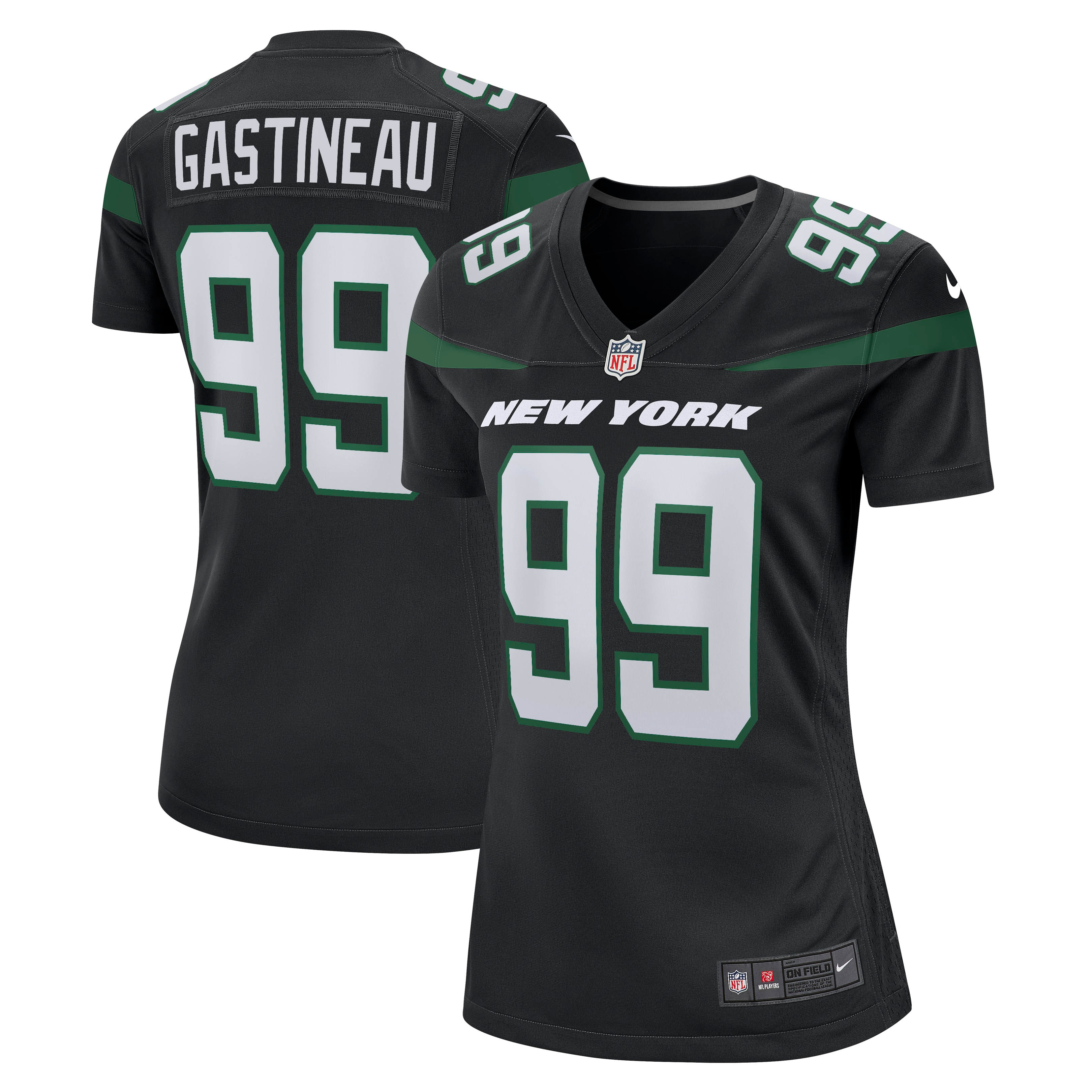 Women's New York Jets Mark Gastineau Stealth Black Game Jersey JS8572 nicesnker