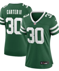 Women's New York Jets Michael Carter II Legacy Green Team Game Jersey JS4386 nicesnker