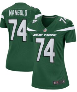 Women's New York Jets Nick Mangold Gotham Green Retired Player Jersey JS8111 nicesnker