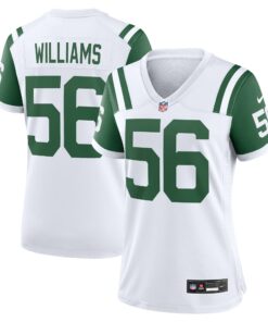Women's New York Jets Quincy Williams White Classic Alternate Player Game Jersey JS6156 nicesnker