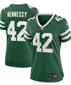 Women's New York Jets Thomas Hennessy Legacy Green Team Game Jersey JS7748 nicesnker