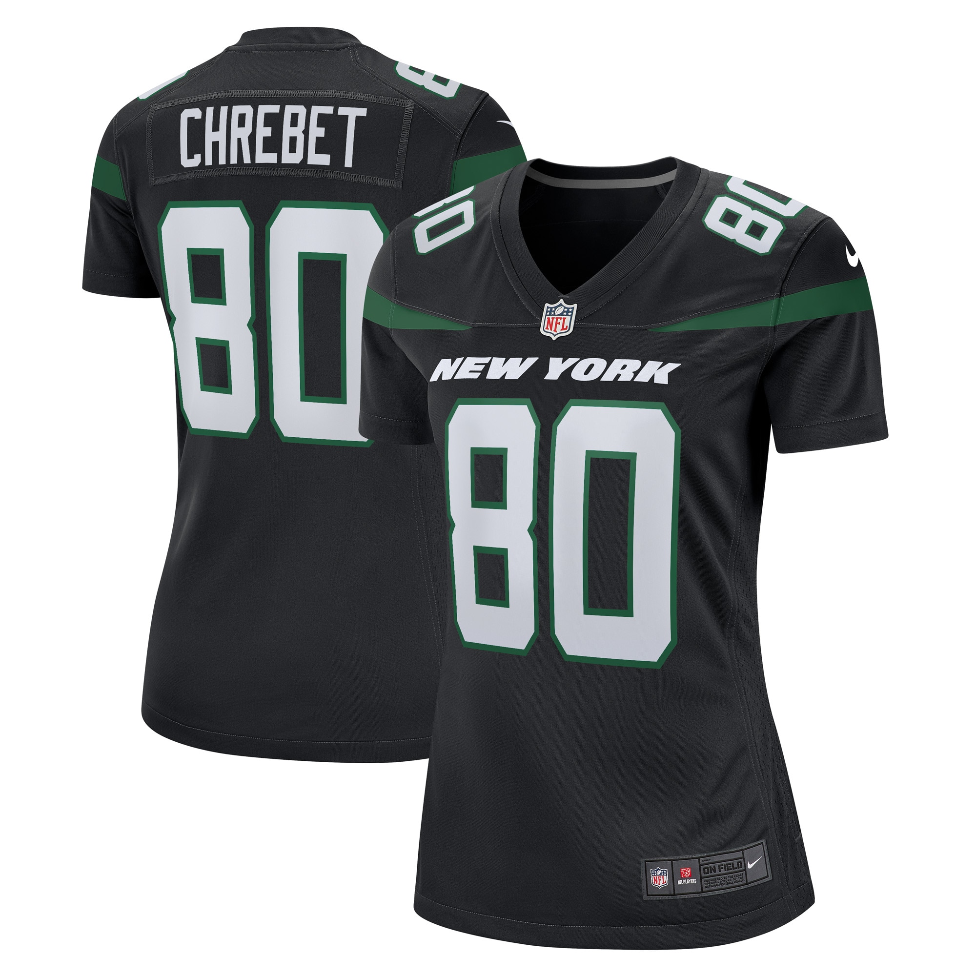 Women's New York Jets Wayne Chrebet Black Retired Player Jersey JS4942 nicesnker