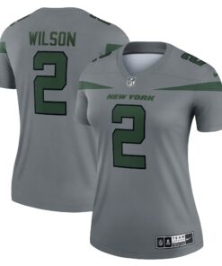 Women's New York Jets Zach Wilson Gray Inverted Legend Player Performance Top JS2873 nicesnker