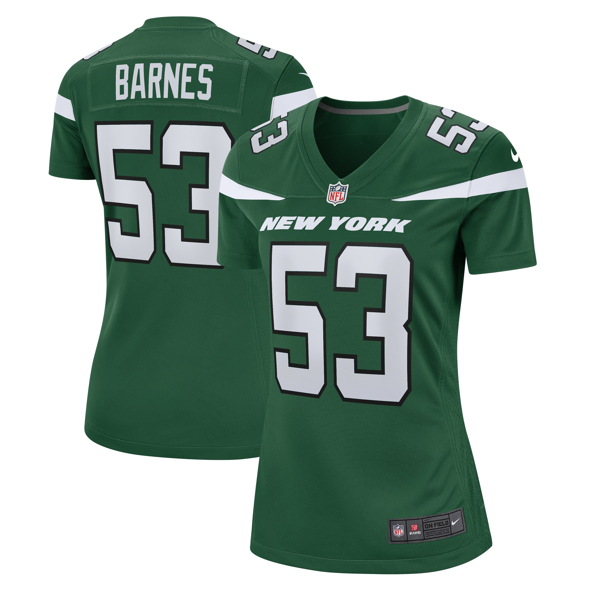 Women's New York Jets Zaire Barnes Gotham Green Game Jersey JS6580 nicesnker