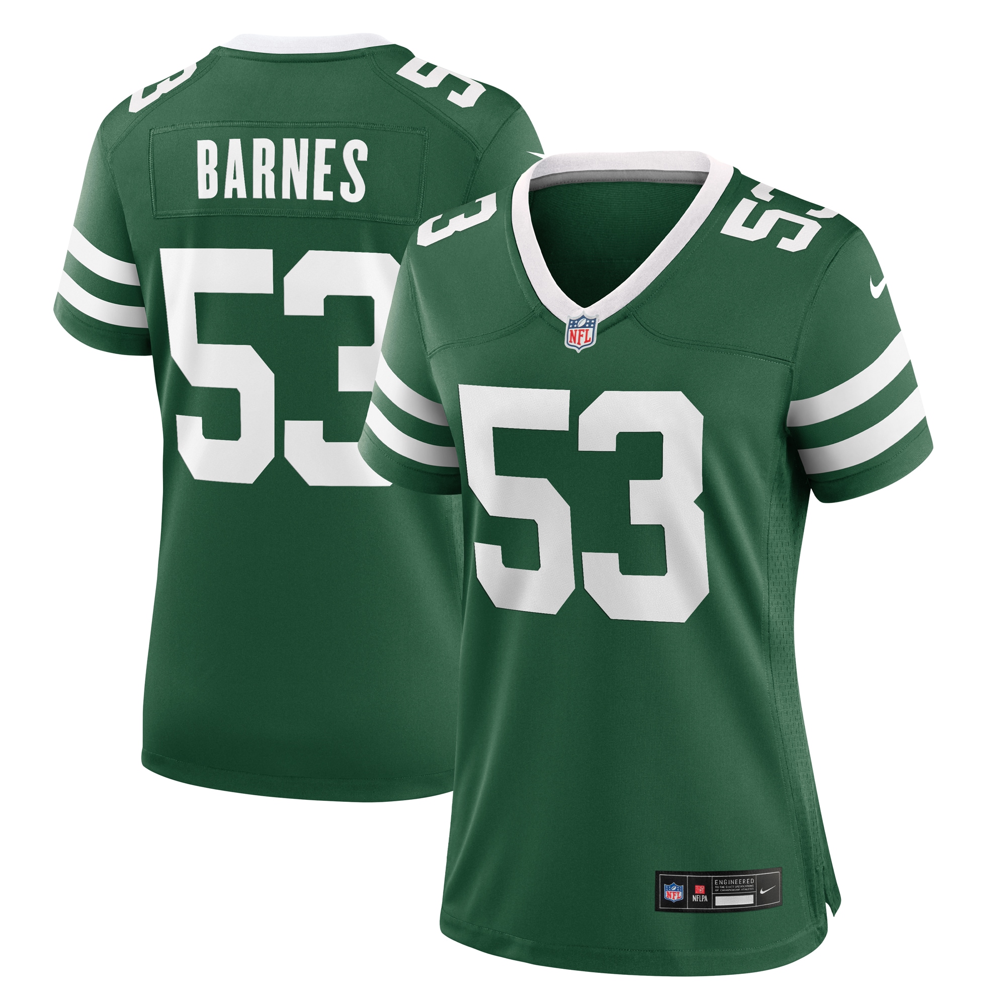 Women's New York Jets Zaire Barnes Legacy Green Team Game Jersey JS7442 nicesnker