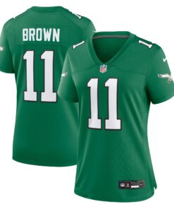Women's Philadelphia Eagles A.J. Brown Kelly Green Player Jersey JS9478 nicesnker