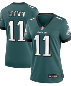 Women's Philadelphia Eagles A.J. Brown Midnight Green Team Game Jersey JS5715 nicesnker