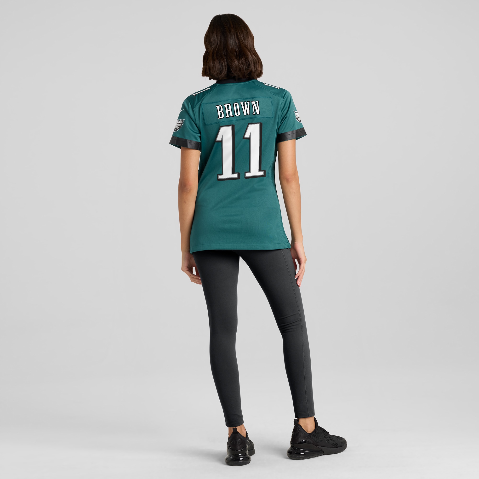 Women's Philadelphia Eagles A.J. Brown Midnight Green Team Game Jersey JS5715 nicesnker - Image 5