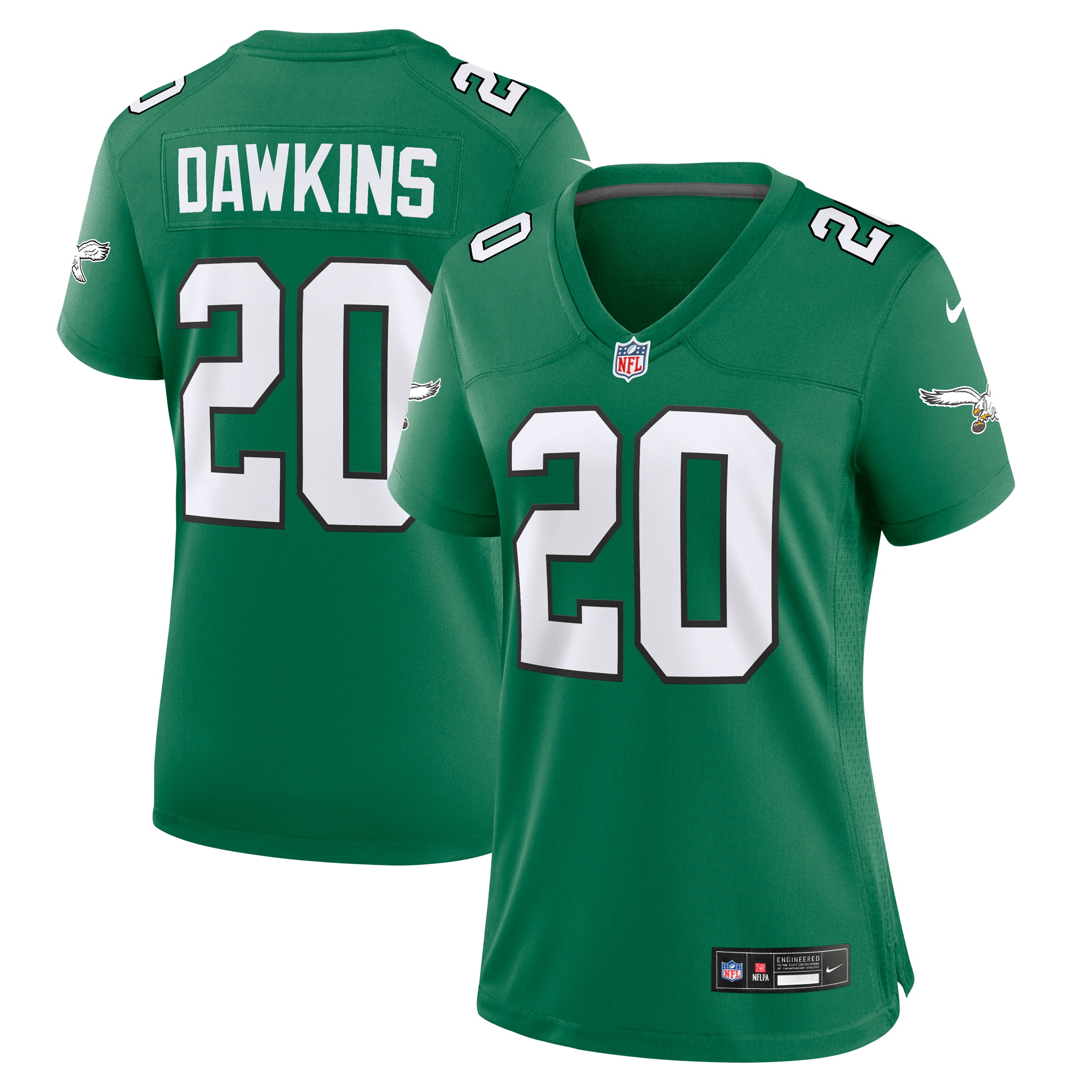 Women's Philadelphia Eagles Brian Dawkins Kelly Green Alternate Game Jersey JS4872 nicesnker