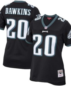 Women's Philadelphia Eagles Brian Dawkins Mitchell & Ness Black Legacy Team Jersey JS5903 nicesnker
