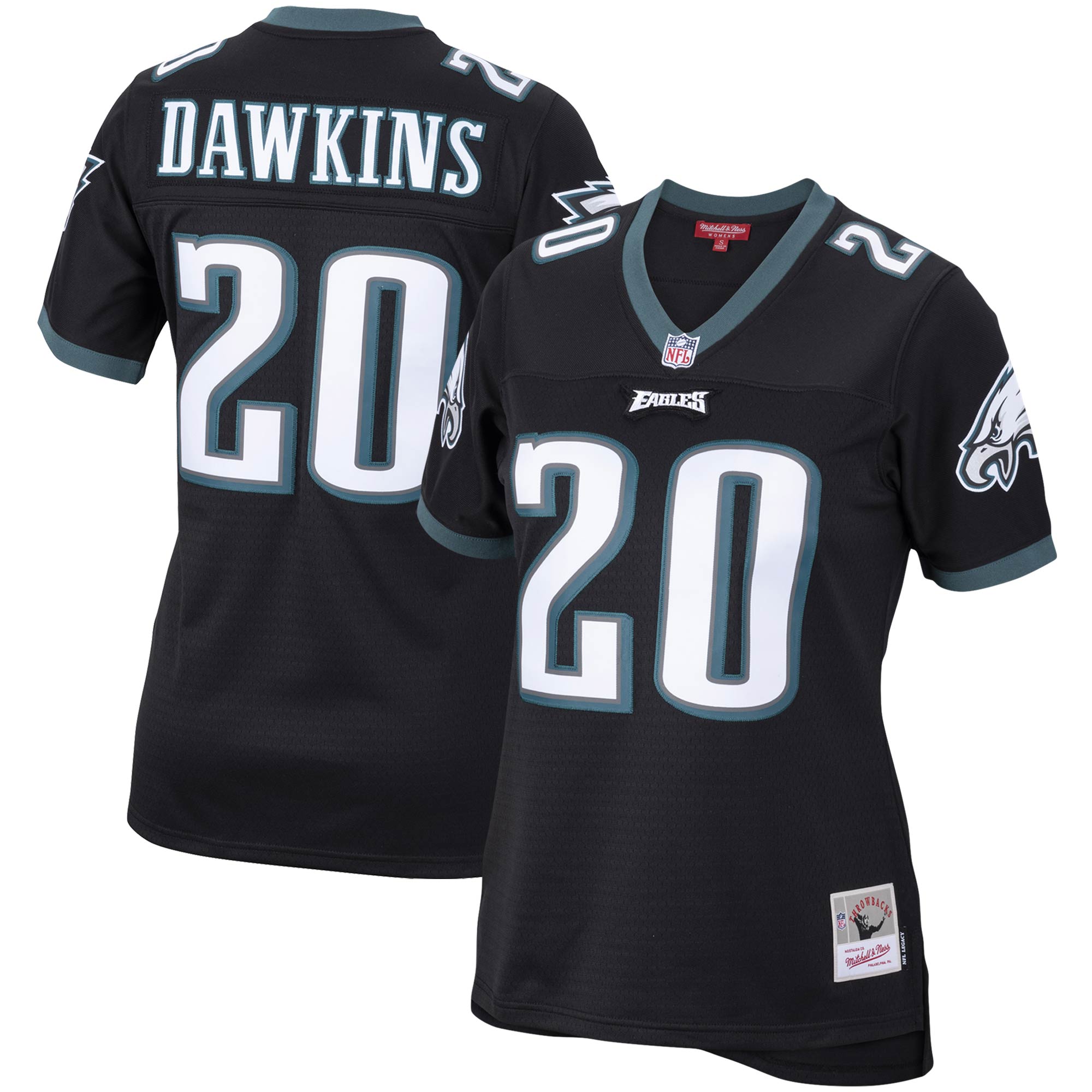 Women's Philadelphia Eagles Brian Dawkins Mitchell & Ness Black Legacy Team Jersey JS5903 nicesnker