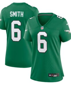 Women's Philadelphia Eagles DeVonta Smith Kelly Green Player Jersey JS8341 nicesnker