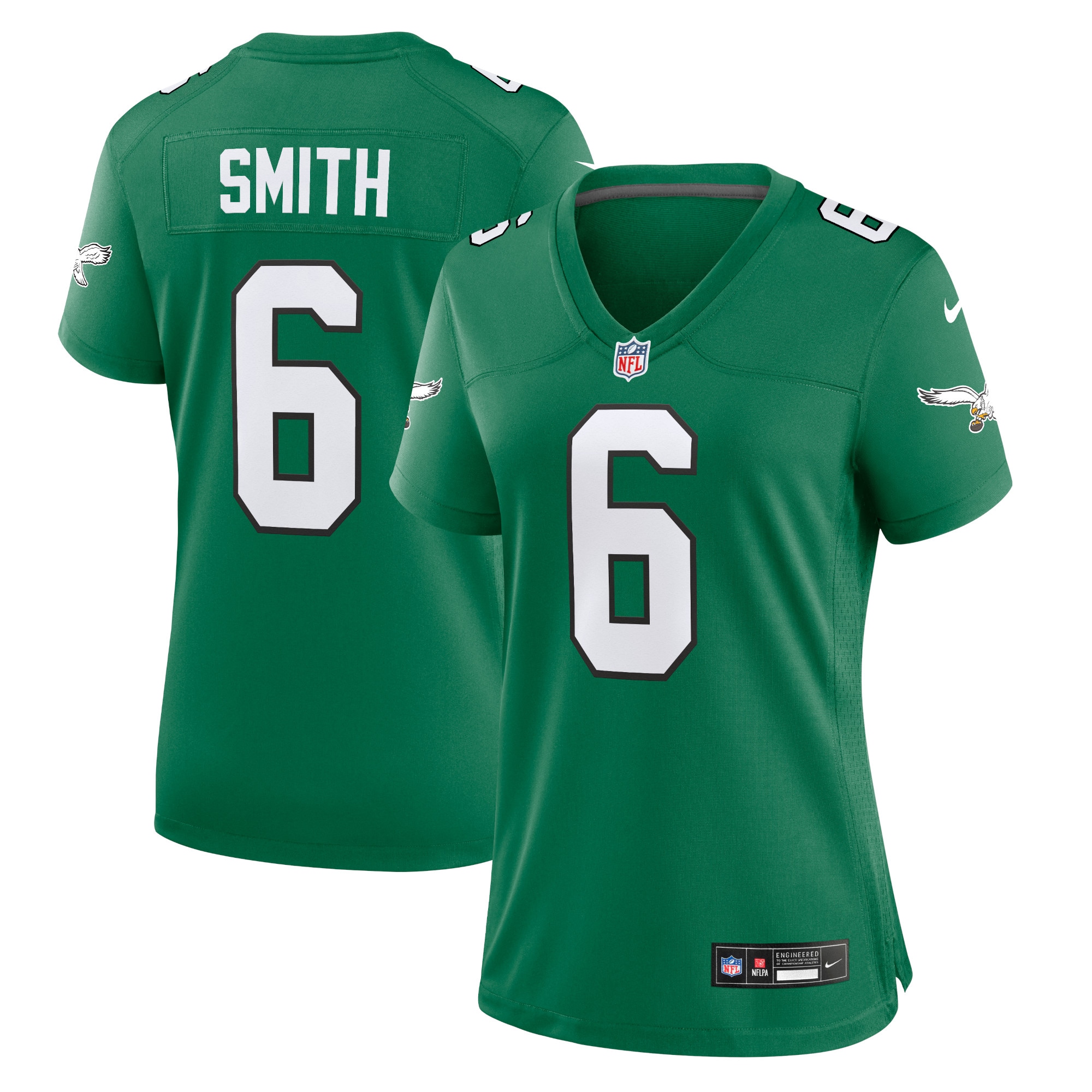 Women's Philadelphia Eagles DeVonta Smith Kelly Green Player Jersey JS8341 nicesnker