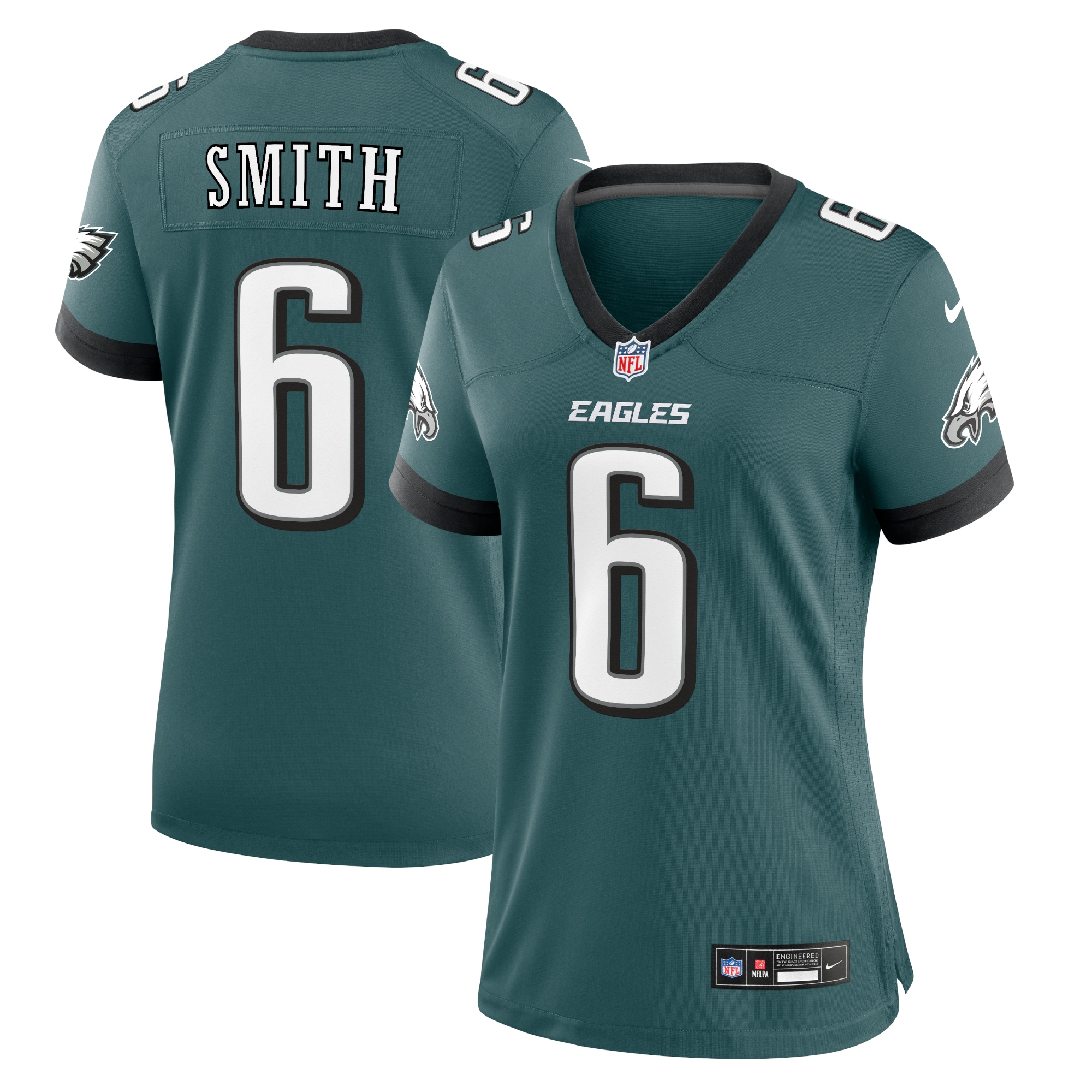 Women's Philadelphia Eagles DeVonta Smith Midnight Green Team Game Jersey JS7406 nicesnker