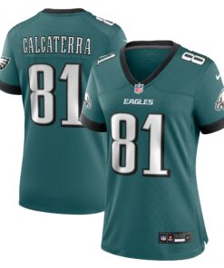 Women's Philadelphia Eagles Grant Calcaterra Midnight Green Team Game Jersey JS5367 nicesnker