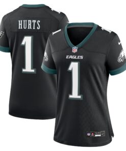 Women's Philadelphia Eagles Jalen Hurts Black Alternate Game Jersey JS6465 nicesnker