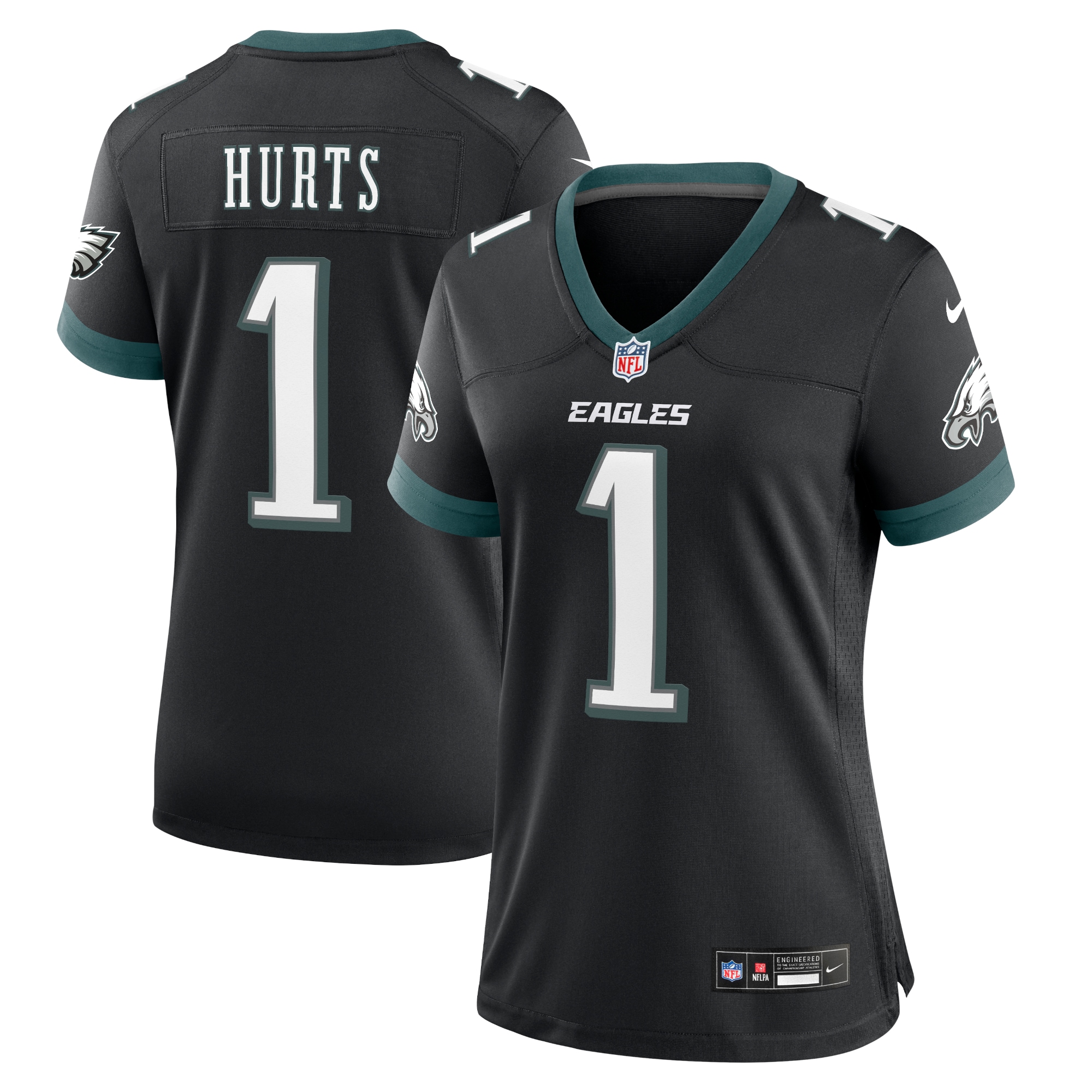 Women's Philadelphia Eagles Jalen Hurts Black Alternate Game Jersey JS6465 nicesnker