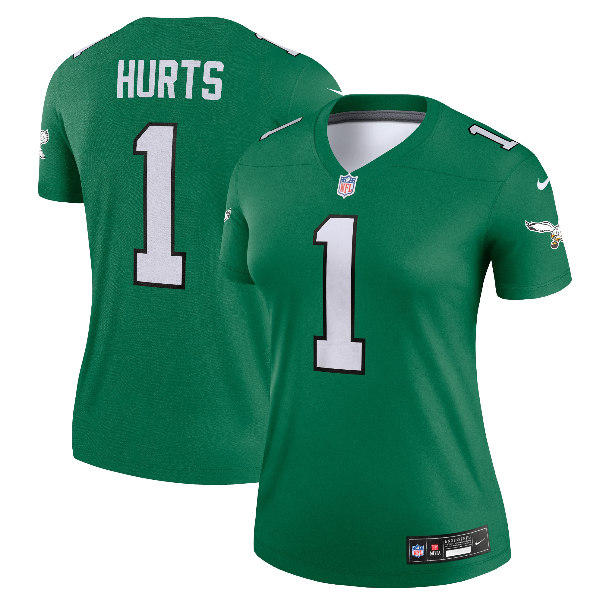 Women's Philadelphia Eagles Jalen Hurts Kelly Green Alternate Legend Player Performance Top JS3226 nicesnker
