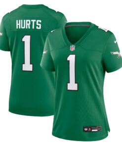 Women's Philadelphia Eagles Jalen Hurts Kelly Green Game Player Jersey JS6514 nicesnker