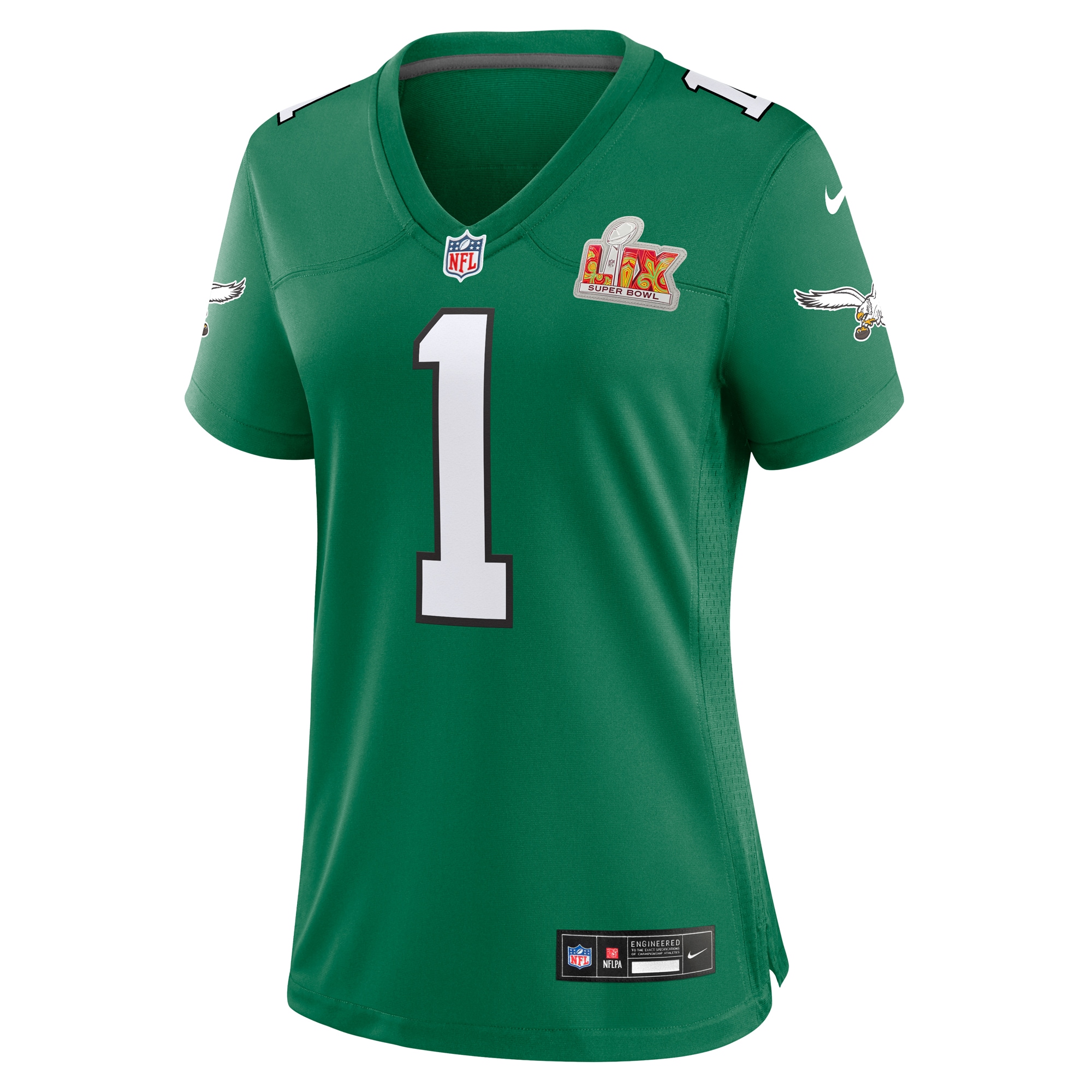 Women's Philadelphia Eagles Jalen Hurts Kelly Green Super Bowl LIX 2nd Alternate Game Jersey JS1354 nicesnker - Image 2
