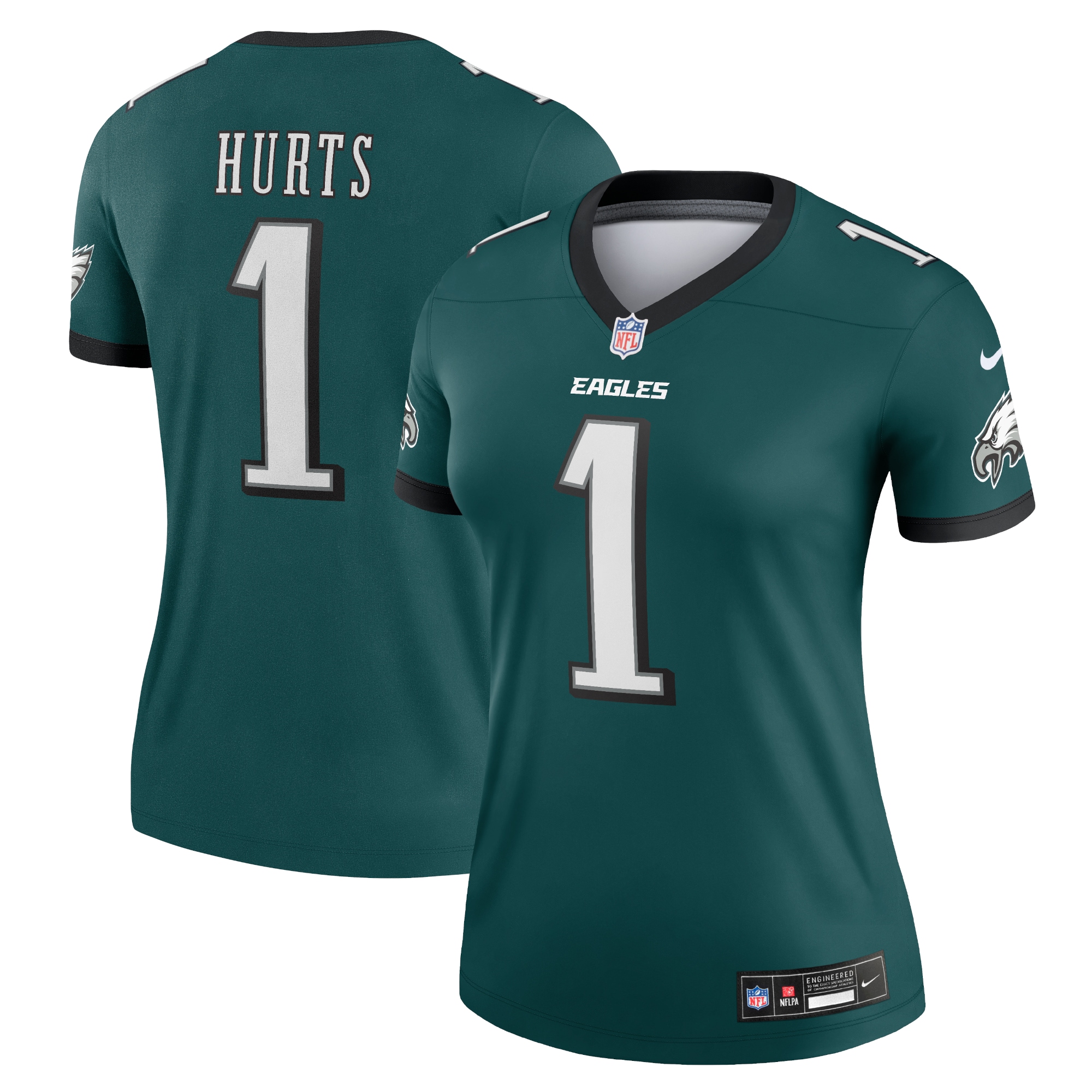 Women's Philadelphia Eagles Jalen Hurts Midnight Green Legend Player Performance Top JS9759 nicesnker