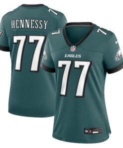 Women's Philadelphia Eagles Matt Hennessy Midnight Green Game Jersey JS9510 nicesnker