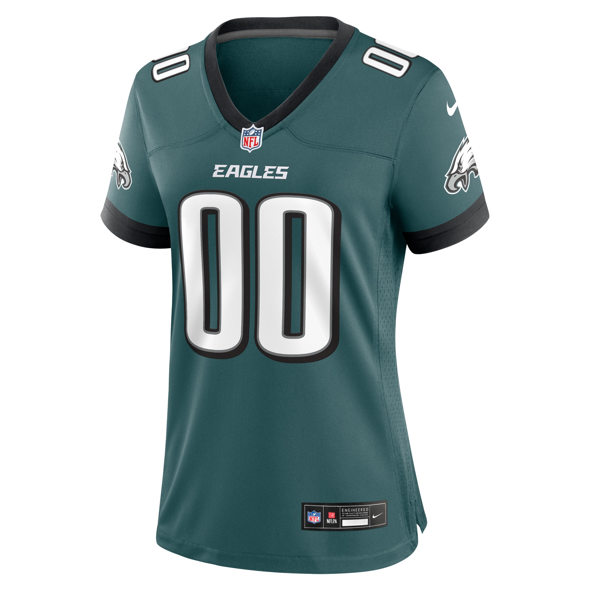 Women's Philadelphia Eagles Midnight Green Custom Game Jersey JS9450 nicesnker - Image 2