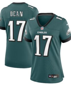 Women's Philadelphia Eagles Nakobe Dean Midnight Green Team Game Jersey JS5906 nicesnker
