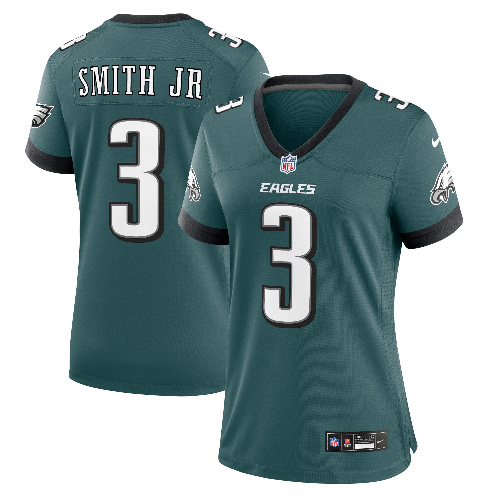 Women's Philadelphia Eagles Nolan Smith Midnight Green Team Game Jersey JS9160 nicesnker