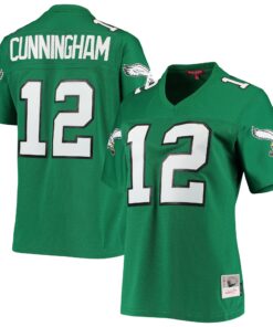 Women's Philadelphia Eagles Randall Cunningham Mitchell & Ness Kelly Green 1990 Legacy Jersey JS9824 nicesnker