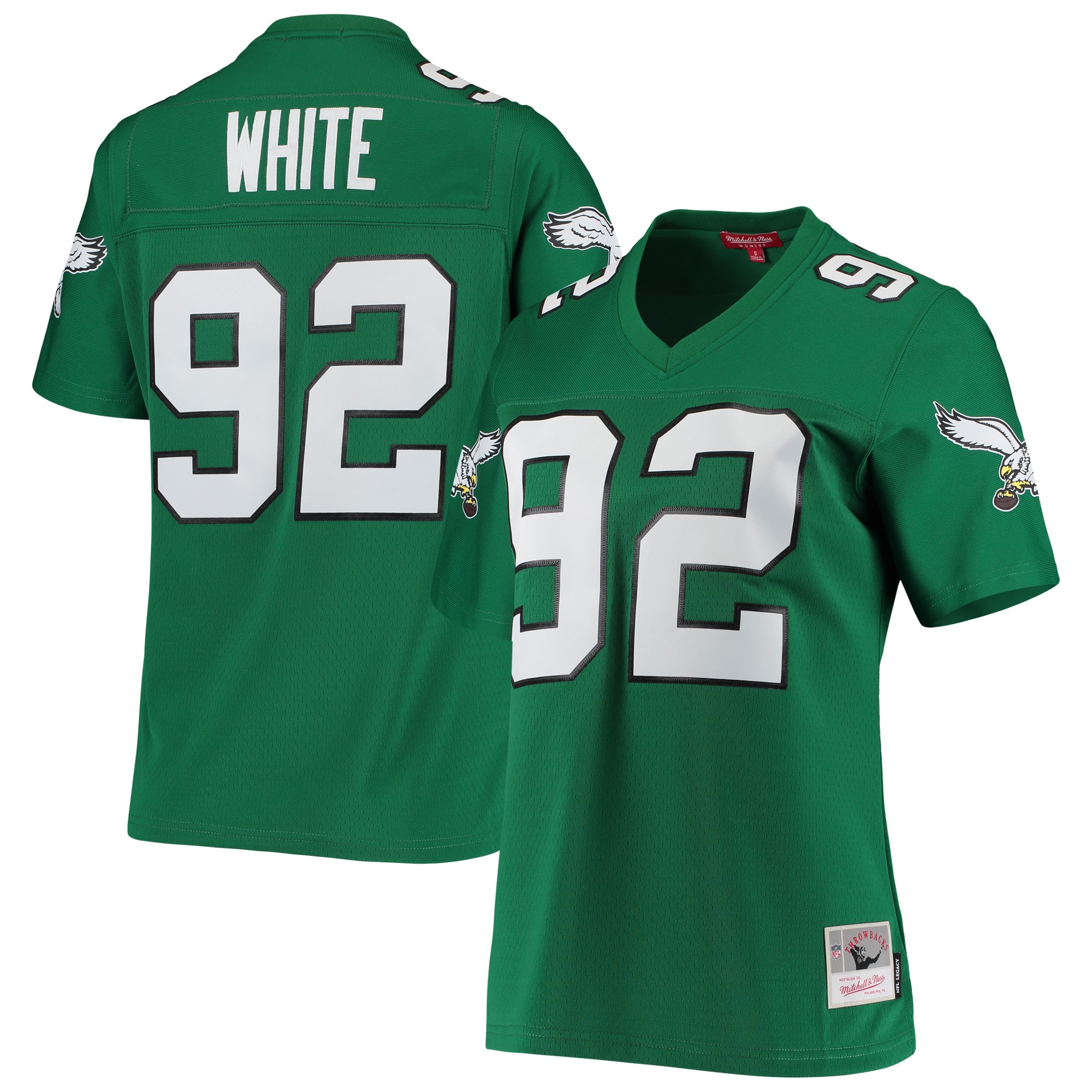 Women's Philadelphia Eagles Reggie White Mitchell & Ness Kelly Green 1990 Legacy Jersey JS2613 nicesnker